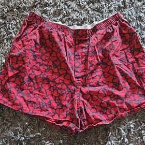 GAP Red Heart Pattern Women's Athletic Shorts